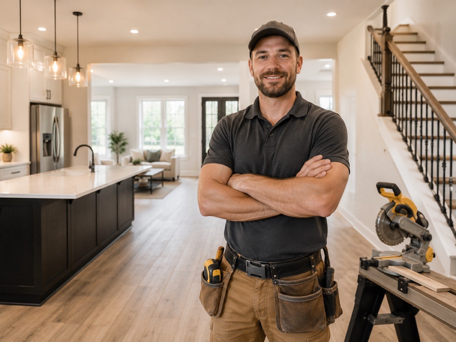 Professional contractor in a renovated home