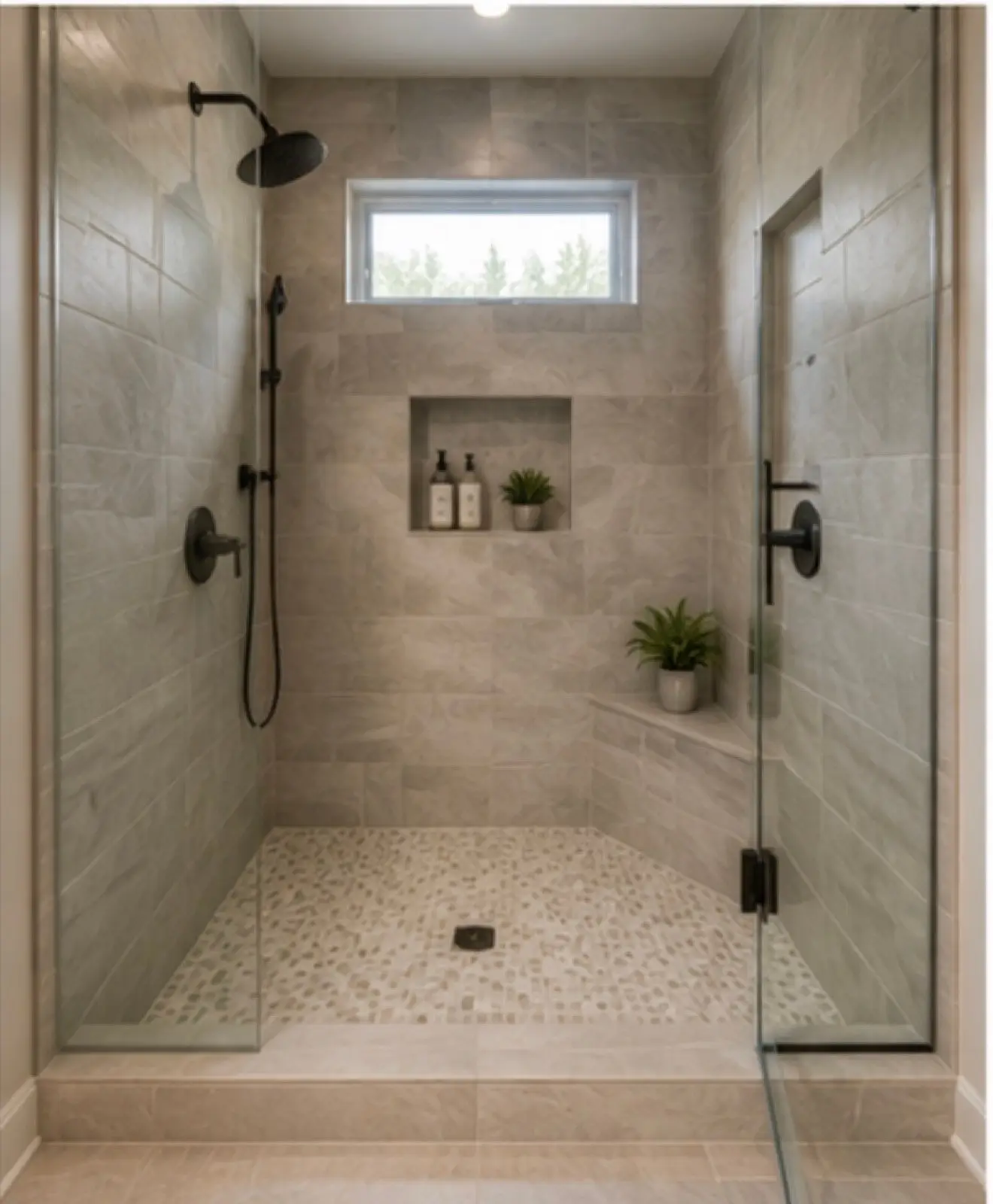 Tiled walk-in shower project